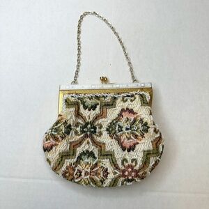 Vintage Handmade Tapestry Beaded Evening bag